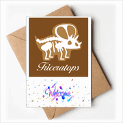 b dinosaur hornb art deco fashion Welcome Back Greeting Cards Envelopes Blank