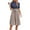 Blue, variant on Women's Summer Dresses 2026 Solid Color Round Neck Sleeveless Slim With Drawstring Dress
