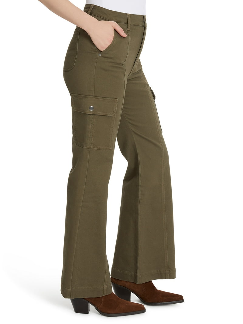 Gloria Vanderbilt Women's High Rise Wide Leg Cargo Jeans, Regular