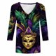 thumbnail image 2 of TaTaai Women's Fashion Christmas Printed Loose Casual V Neck With Three Quarter Sleeves And 3/4 Sleeves T-shirt Pullover Top Gift, 2 of 5