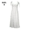 thumbnail image 2 of Dinheiro Vestido de mujer con tirantes finos, espalda descubierta, estampado floral asimétrico, vestidos de playa con cordón, S,, 2 of 8