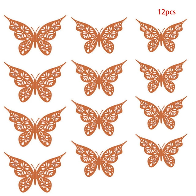 fastboy DIY Wall Stickers Hollow Insect Fridge Decals Sticking Paperboard Stickers for Home Decor, LK04-Rose Gold