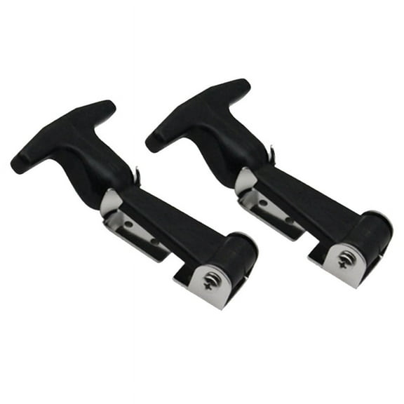 2Pcs Stainless Steel Rubber Hood Catch Flexible T-Handle Hasp Draw Latches with Brackets Tool Box