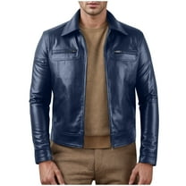 Nmnitkp Leather Jackets for Men, Faux Bomber Jacket Men Motorcycle Lapel Asymmetric Zip-Up Blet Slim Fit Biker Coat & Jackets for Men Warm and Wear-Resistant Jacket Plus Size with Zipper Pockets