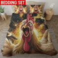 thumbnail image 3 of Lotusprinthandmade Funny Chicken Theme Bedding Set (Made in Vietnam) (78x88), Quirky Chicken Design Bed Set, 3 of 5