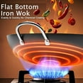 thumbnail image 3 of SYNYLIIFE 11.8“ Carbon Steel Wok Pan, Pre-Seasoned Flat Bottom Pow Wok for Stir Fry, BBQ, Grill & Camping, raditional Japanese Chinese Cookware, Compatible with Induction, Electric, Gas, Open Fire, 3 of 7