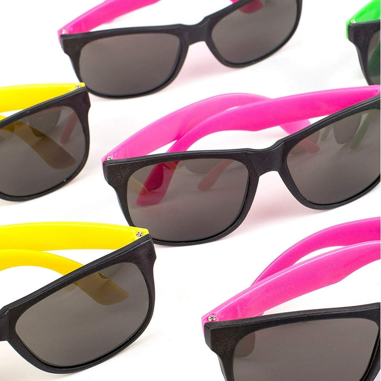 Neliblu Neon Kids Sunglasses in Bulk 30 Pack UV Protection Party Favors for Kids