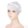 thumbnail image 5 of Women Muslim Braid Head Wrap Indian Cancer Hat Turban Hat Sleep Cap Chemo Cap PURPLE, 5 of 8