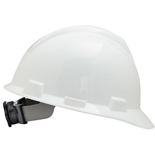 MSA V-Gard Hard Hats w Ratchet Suspension, Large Size 7 1 2 8 1 2, White by MSA