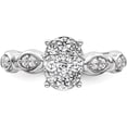 thumbnail image 4 of 14K White Gold Lab Grown Diamond Si1/Si2, G H I, Cluster Ring (Size 7) Made In India rm8822e-060-wlg, 4 of 5