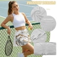 thumbnail image 6 of Xoenoiee White Golden Marble Print Womens Pleated Tennis Skirt with Shorts High Waisted Athletic Golf Skorts Tummy Control Workout Skirts Plus Size, L, 6 of 6