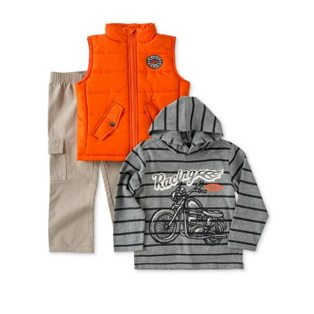 

Kids Headquarters Infant Boy Bike Club Outfit Jeans Shirt Vest Jacket Set 6-9m