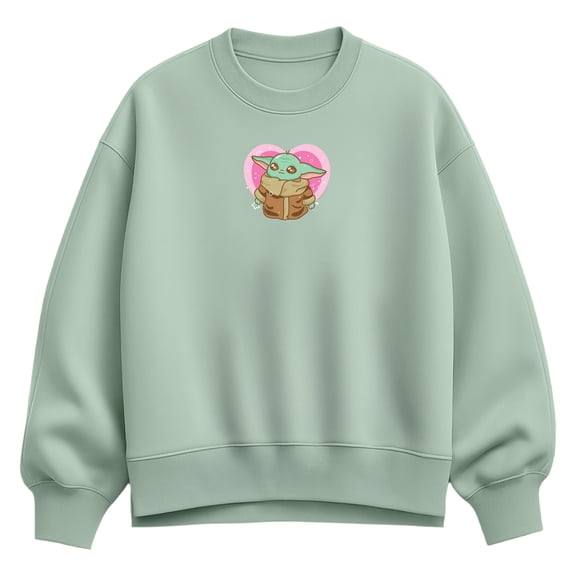 Star Wars - Grogu Heart - Women's Oversized Fleece Crew Sweatshirt
