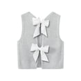 thumbnail image 5 of Sleeveless Women Bow Tie Casual Knit Sweater Tank Tops Crop Vest, 5 of 6