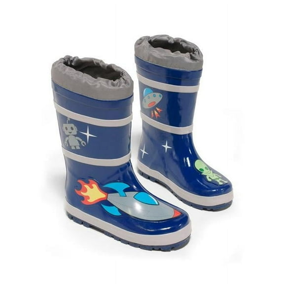 Kidorable BOOT-SPACES1 Natural Rubber Blue Space Hero Rain Boots - Size 1
