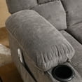 thumbnail image 3 of JMYMRY Recliner Chair, Rocker Recliner for Adults, Recliner Chair with Heat and Massage, Manual Recliner with Cup Holders for Living Room, Grey, 3 of 11