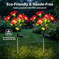 thumbnail image 6 of Rirool Solar Camellia Flower Garden Stake Lights, 7 Heads Outdoor Solar Lights Waterproof, Warm White Decorative Lights for Yard Lawn Patio Pathway, Red 2 Pack, 6 of 8