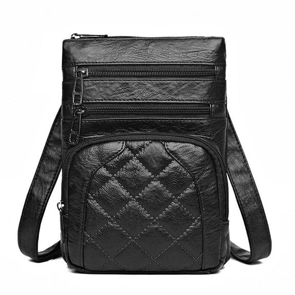 Badiya Women's Shoulder Handbags with Multiple Zippered Pockets Stylish Small Leather Crossbody Bags