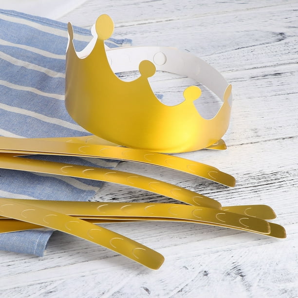 12 pièces chapeaux de couronne de papier doré chapeaux de fête d' anniversaire fournitures de fête pour la célébration d'anniversaire bébé  douche 