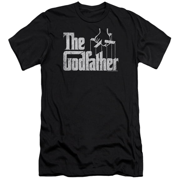 Godfather Logo Premium Adult Slim Fit 30/1 T-Shirt Black