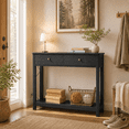 thumbnail image 4 of Aiho Console Table 39" With Drawers, Wood Entryway Table Hallway Table with Outlets & USB Ports, Sofa Table for Living Room, Foyer and Corridor - Black, 4 of 9
