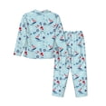 thumbnail image 2 of Wukai Sailboats Anchors Print Women's Pajama Set - Soft Long Sleeve Sleepwear for Comfort and Style-, 2 of 9