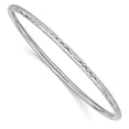 thumbnail image 1 of 14K White Gold Polished Diamond Cut Slip on Bangle, 1 of 2