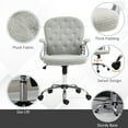thumbnail image 6 of Vinsetto Button Tufted Home Office Chair with Adjustable Height Armrests, 6 of 8