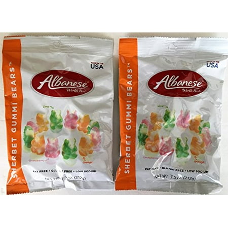 Albanese World's Best Gummi Bears Sherbet Flavors 7.5 Ounce Bag (Pack of (Best Jello Salad In The World)