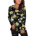thumbnail image 2 of Tops de cuello redondo transpirables cómodos de manga larga con estampado de moda para mujer Pompotops FGAJ9676, 2 of 5
