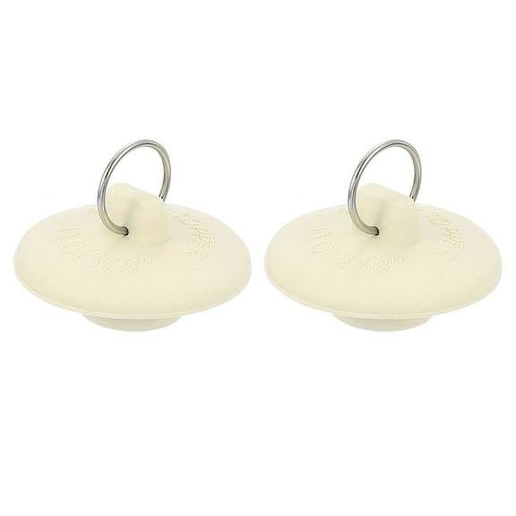 Uxcell 2 Pack Rubber Sink Plug, Bathtub Drain Stopper Fit for 1" to 1-3/8", White