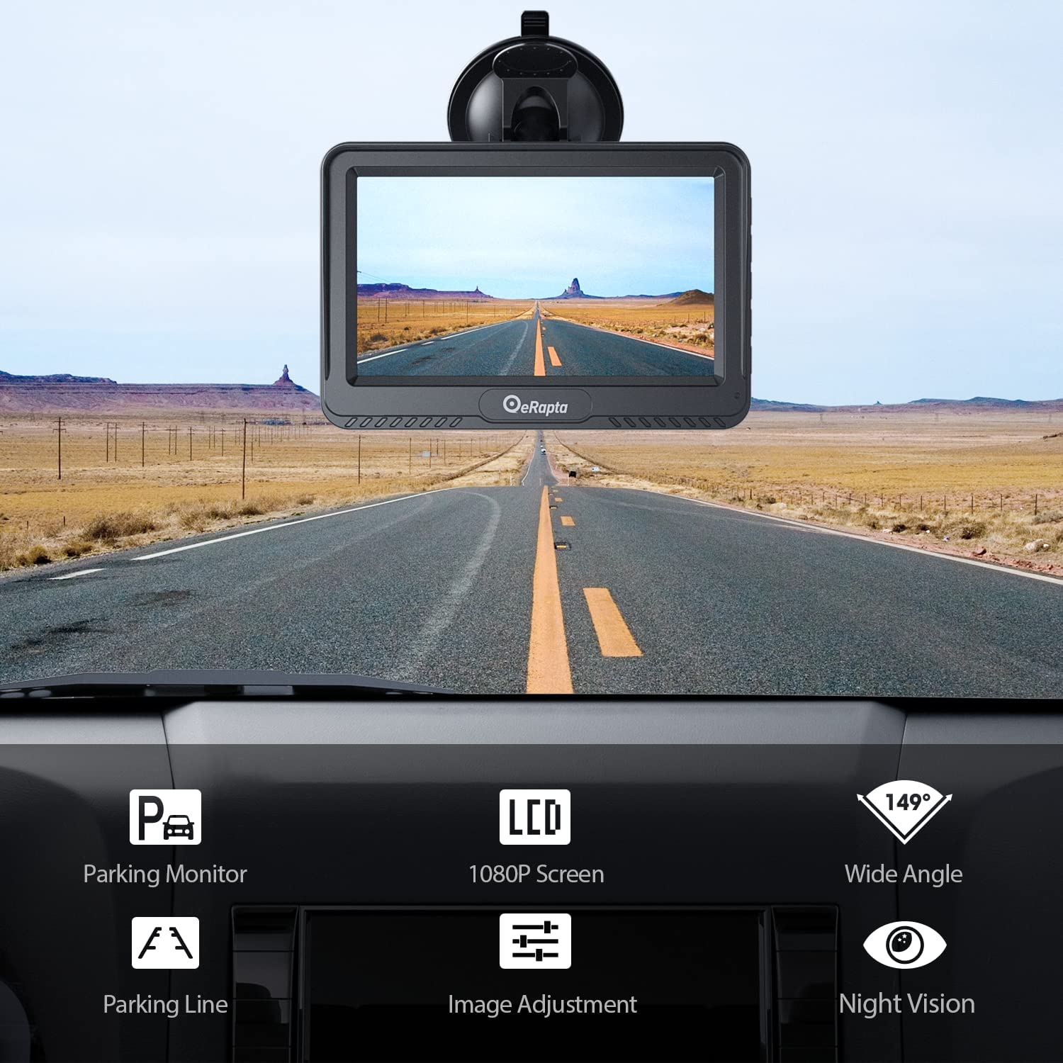 eRapta 4.3" Backup Camera with Monitor License Plate Mount photo 5