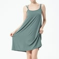thumbnail image 3 of Defitshape Women's Plus Size Nightgown Cotton Sleeveless Sleep Dress Knee Length Strappy Criss Cross Back Backless Pajama Shirt Summer Soft Stretch Flowy Midi Cami Sleepwear Green 5X-Large, 3 of 4