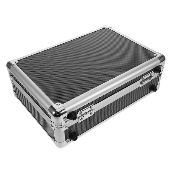 DINHEAROM Black Aluminum Alloy Toolbox, Multi-Functional Design for Household Tool Storage