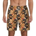 thumbnail image 2 of Picia Dog pattern Mens Swim Trunks with Compression Liner Stretch Beach Shorts Quick Dry with Zipper Pockets No-Chafing Board Shorts-3X-Large, 2 of 9