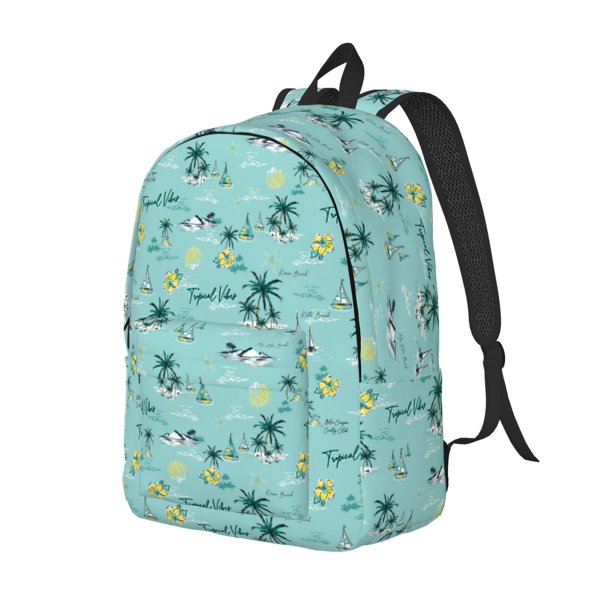 Easygdp Hawaiian Style Mochila de Lona Resistente para Laptop, Compatible con Laptops de 15 a 17 pulgadas, Ideal para Escuela, Trabajo y Viajes-Medium