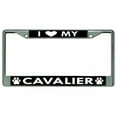 thumbnail image 1 of Cadre de Plaque d'Immatriculation Chromé I Heart My Cavalier Dog, 1 of 1