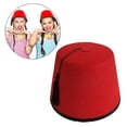 thumbnail image 2 of Felt Moroccan Red Fez Hat Turkish Hat For Men With Black Tassels Tarboosh Hat Pasha Fez Egyptian Fez Cap Costume Hat, 2 of 5