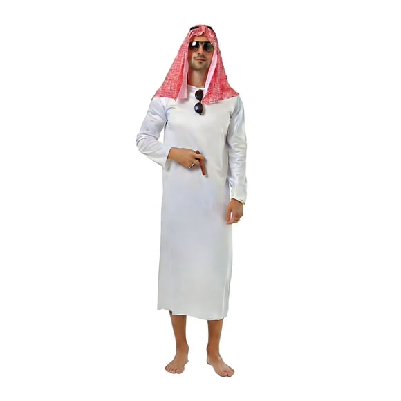 Attire Scène Grandiose pour Hommes en Turban Arabe Blanc Tenue de Présentation Saisonnière Élégante Tenue de Cour