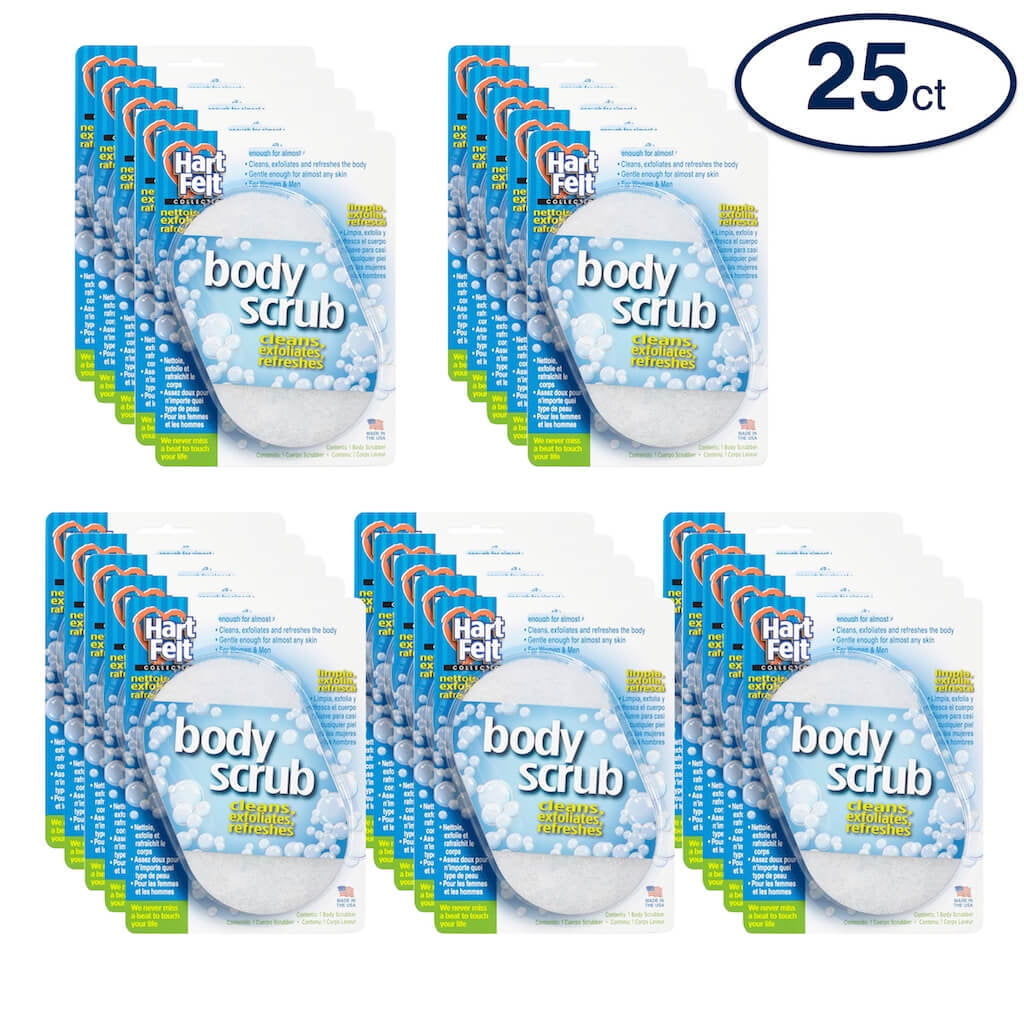 HartFelt Body Scrub Oval Exfoliating Skin Care Sponge Pad, Made in USA