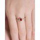 thumbnail image 3 of Vintage Exotic Style Women's 14k Gold Plated Pure Silver Ring With Inlaid Garnet, 3 of 5