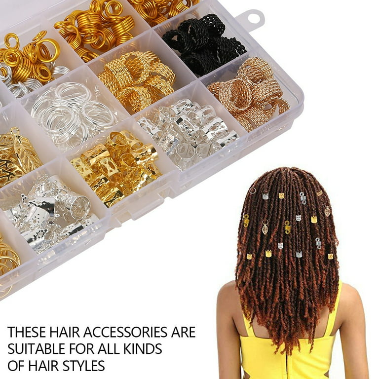 Willstar 200 Pcs Hair Jewelry for Braids, Metal Hair Charms for