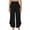 Black, variant on Women's Casual Loose Fit Cropped Pants with Pockets - Mid Rise for Yoga, Sports & Dining - Easy Wash Summer Wear