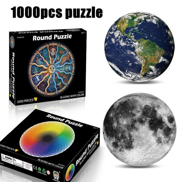 1000 pièces Puzzle géométrique terre lune ciel Puzzle arc-en-ciel adulte  enfants Puzzle plat éducatif réduire le Stress jouets agités 