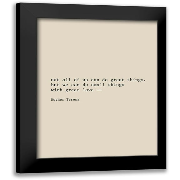 CAD Designs 12x14 Black Modern Framed Museum Art Print Titled - Mother Teresa