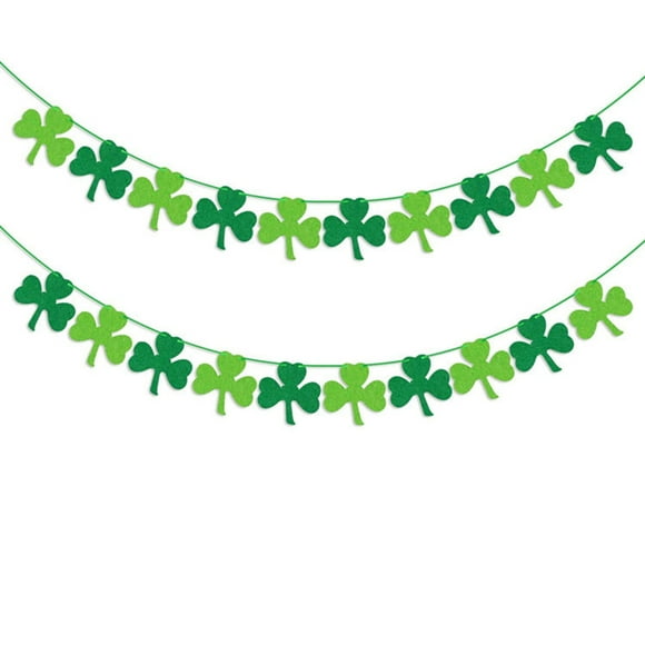 SUNSIOM Irish Holiday Banner, Green Clover Banner Holiday Home Decor Party Favor Photo Props
