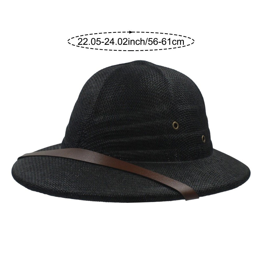 Jiibva Straw Helmet Pith Sun Hat For Men Women Pith Hat Summer Hat Vietnam Hat Jungle Cap