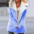 thumbnail image 2 of Lindreshi Winter Coats for Women Clearance Medium Women Winter Warm Composite Plush Button Lapels Jacket Outwear Coat, 2 of 6