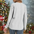 thumbnail image 2 of Besolor Women's Long Sleeve Shirts Trendy Polka Dots V Neck Button Tunic Tops Going out Dressy Blouses, 2 of 8