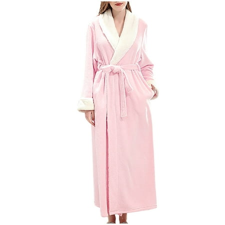 

HGWXX7 Women s Sleepwear Ladies Bathrobe Autumn And Winter Home Wear Nightgown XL
